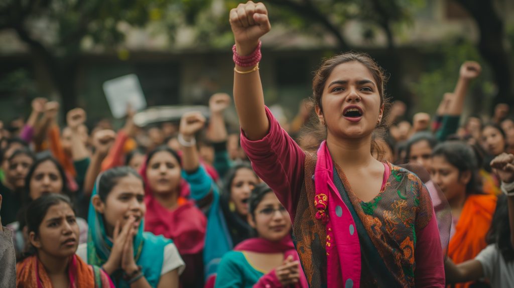 group workers organizing protest