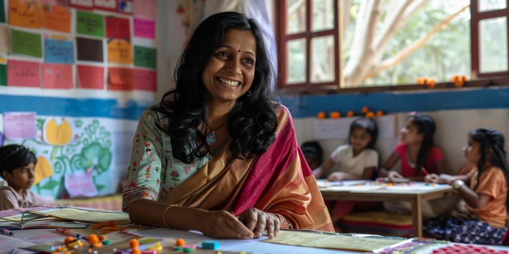 woman teaching classroom